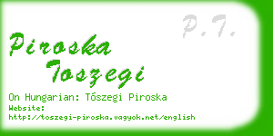 piroska toszegi business card