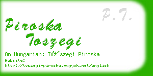 piroska toszegi business card